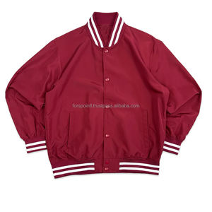 แจ็คเก็ตบอมเบอร์เลตเตอร์หนังทีมโรงเรียนสำหรับผู้ชายปักลายกำมะหยี่ - Product Image 2