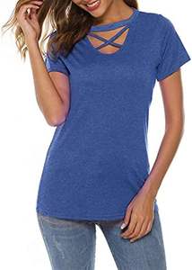 Camiseta Básica para Mujer, Algodón Suave con Spandex, Corte Ajustado, Informal de Verano, Manga Corta - Product Image 2