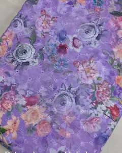 Tissu imprimé numérique en gros, motif floral, polyester, coton, rayonne, pour robe, chemisier, chemise, vêtement de mode - Product Image 5