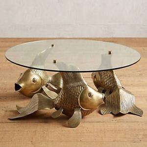 Table d'appoint ronde en métal au design raffiné, table basse de qualité antique, taille personnalisée, en aluminium, pour la finition laiton - Product Image 5