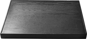 Plateau de service en bois massif fait main, plateau noir décoratif, plateau de service pour le petit-déjeuner, le thé, le café - Product Image 2