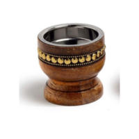 Brûleur à Bakhoor de Luxe Antique en Bois et Laiton, Boîte Plateau, Diffuseur Religieux Arabe pour l'Aïd, Fait Main, Écologique pour l'Aromathérapie
