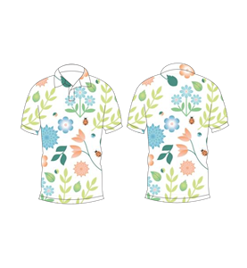 Polo para Hombre con Estampado Botánico en Tonos Pastel, Camiseta de Verano de Manga Corta, Cuello con Botones, Transpirable y Ligera - Product Image 3