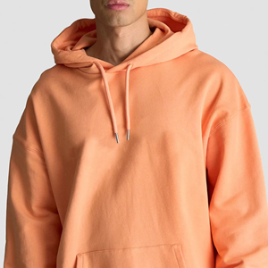 100% Cotton Terry Oversized Hoodie <b>Thick</b> <b>Fleece</b> Streetwear Drop Shoulder Blank Hoodie for Men - Product Image 5