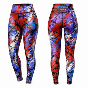 กางเกงโยคะพิมพ์ลายแบบซับลิเมชั่น STORM WEAR เอวสูง ความยาวเต็มตัว ยืดได้สี่ทิศทาง กางเกงกีฬาออกกำลังกาย - Product Image 1