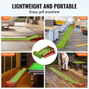 Tapete de Golf para Interiores de 5 Hoyos, Antiarrugas, con Retorno Automático de Pelotas, Ayuda para el Entrenamiento de Alineación en Mini Golf - Product Image 2