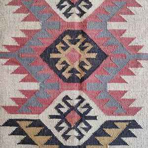 Modern Design Area Rug Hand Woven Jute-Woolen Kilim Rugs for Living Room Bedroom & Study - Product Image 4