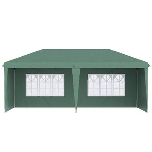 Carpa de Fiesta Plegable Verde de 10 x 20 con 4 Paredes Laterales para Bodas y Fiestas - Product Image 6