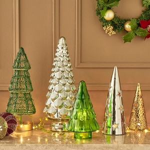 Modern design Glass Christmas <b>Tree</b> Figurine <b>Lighted</b> Glass Christmas <b>Tree</b> Mercury Glass Christmas <b>Tree</b> LED Christmas <b>Tree</b> Decor - Product Image 6