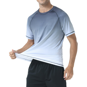Chemise en jersey de soie/coton à manches courtes pour homme, coupe classique, séchage rapide, idéale pour la gym, la plage et les activités sportives (vente en gros) - Product Image 3