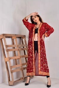 Indian Handwork <b>Long</b> Floral <b>Kimono</b> Robe Comfortable And Lightweight Bohemian Beach Wear Fancy Women Robes for Casual Wear - Product Image 5