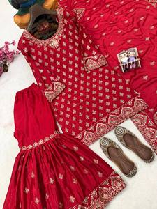 Ensemble Salwar Kameez pour femmes, lourdement brodé, avec Zari doré, tenue indienne pakistanaise avec Dupatta, pour mariage et fêtes - Product Image 3