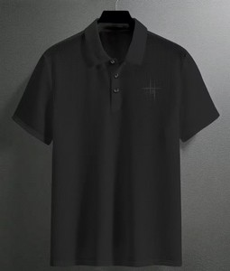 เสื้อถักไหมพรมผู้ชายคุณภาพสูง ผ้าฝ้าย 100% คอปกโปโล ดีไซน์เนอร์ เสื้อสเวตเตอร์แขนสั้น - Product Image 1