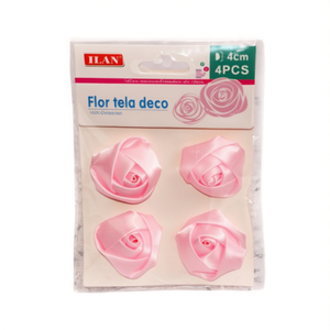Décorations florales en tissu Ilan 4 cm rose 4 pièces pour décoration de mariage - Product Image 1