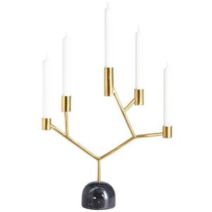 Candelabro moderno con diseño de rama de árbol dorada, decorativo para mesa, soporte para velas, estilo contemporáneo para sala de estar, mesa de comedor, decoración para bodas y eventos. - Product Image 1