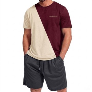 Ensemble T-shirt et short pour homme, design moderne, respirant, 100% coton, léger, décontracté, coupe ample, tenue tendance pour l'été - Product Image 6
