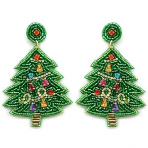 Pendientes de cuentas con diseño navideño, especiales para fiestas, joyería de moda, pendientes de cristal con pedrería de Glowin Fashion - Product Image 5