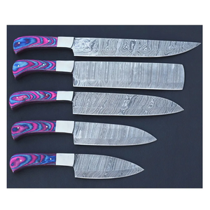 LEGACY BLADES Juego de Cuchillos de Cocina Premium de 5 Piezas, Ambidiestros, Sostenibles, de Acero de Damasco, con Mangos de Madera para Uso Profesional - Product Image 4