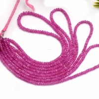 Perles de saphir rose facettées de qualité AAA 100% naturelles, forme rondelle, 3-5 mm, pierres en vrac pour la fabrication de bijoux, Madagascar
