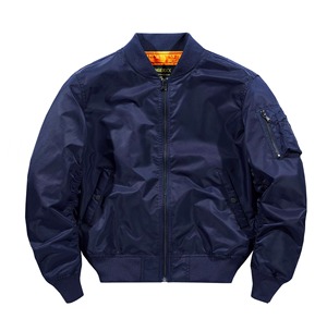 Blouson bomber noir pour homme, veste pilote MA1, fermeture éclair, coupe classique, coupe-vent, vêtement d'extérieur décontracté - Product Image 3