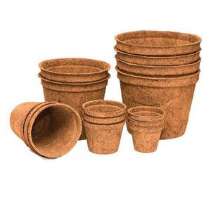 Pots à fleurs en fibre de coco biodégradables et écologiques pour jardinage, plantes vertes, carrés, minimalistes, sans trou de drainage - Product Image 1