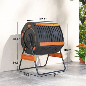 Compostiera da Esterno Arancione con Aeratore per Compostaggio Efficace all'Aperto - Product Image 6
