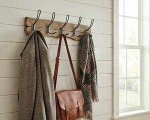 Premium Rustic Wooden Base and Black Metal <b>Hook</b> Stylish Home Decor And Wall Hanger Use For Practical Storage Solution - Product Image 6