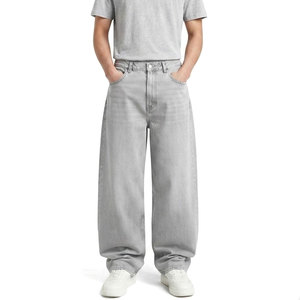 Jeans baggy modernes coupe ample, pantalon de mode urbaine 100% coton, léger et confortable, pour un style décontracté et élégant au quotidien - Product Image 1