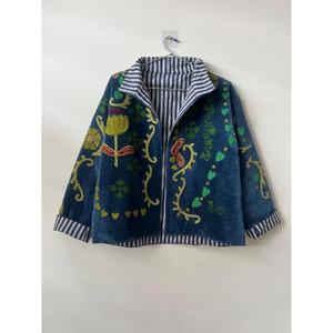 Veste réversible en velours brodé Suzani en coton tricoté à la main, style bohème indien, cadeau pour femme - Product Image 6