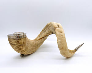 Vintage Large Silver Plate Candle Stand Ram Horn <b>Brass</b>-Plated Stick Christmas Table Centerpiece Mantle Decoration Rustic Design - Product Image 5