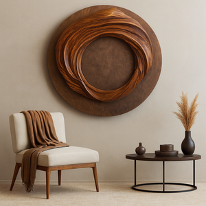 Sculpture murale unique en bois organique, sculpture murale en bois artisanale pour la décoration murale du salon - Product Image 1