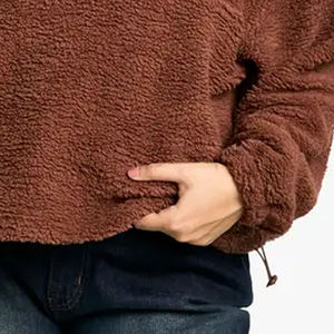 Sweat-shirt à capuche Sherpa chaud pour femme, doublure polaire douce, pull décontracté d'hiver, sweat-shirt Sherpa personnalisé doublé et confortable pour femme, coupe oversize - Product Image 4