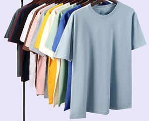 Camiseta Casual de Manga Corta para Hombre, 100% Algodón, Corte Holgado, Color Sólido, 200GSM, con Logotipo Bordado Personalizado, Precio de Fábrica de Bangladesh y China, OEM - Product Image 1