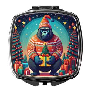 Gorilla Christmas Compact Travel Makeup <b>Mirror</b> Foldable Handheld <b>Pocket</b> Decorative <b>Mirror</b> for Women and Girls Gift - Product Image 1
