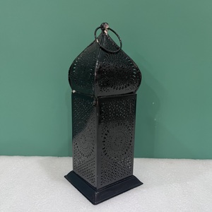 Artisan Design <b>Black</b> Finish Etched Iron Home Decorative <b>Lantern</b> From Uttar Pradesh - Product Image 4