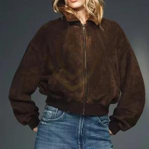 เสื้อแจ็คเก็ตหนังกลับผู้หญิงสุดหรู ระบายอากาศได้ดี คอตั้ง สำหรับฤดูหนาว - Product Image 6