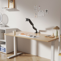 Soporte de Monitor AUKI Negro Resistente de 17-49 Pulgadas con Resorte de Gas, Montaje en Escritorio VESA, Certificado OEM ODM CE RoHS