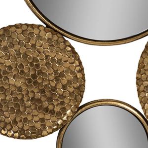 Espejo Moderno Heritage Gold Cluster 2026 - Arte de Pared Hexagonal de Metal Martillado Hecho a Mano para Interiores de Lujo - Product Image 4