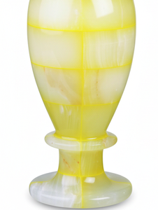 Vase Calice Élégant en Onyx Jaune - Urne en Marbre Mosaïque Faite à la Main pour Décoration de Table de Luxe et Design Intérieur Vibrant - Product Image 2