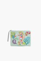 Dompet Koin Ikan Tropis Berhias Manik-Manik Buatan Tangan, Kantong Resleting Motif Kehidupan Laut, Dompet Mini, Aksesori Pesta Modis