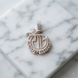 Hip Hop Style Custom Rose Gold Plated 925 <b>Silver</b> Double Layer Iced <b>Initial</b> Letter Moissanite Diamond Big Pendant <b>Necklace</b>-Party - Product Image 3
