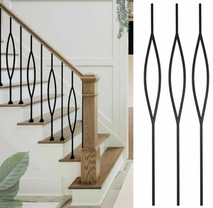 Balustre en fer Marquise, en métal noir, elliptique, pour escalier, insert de rampe ovale moderne pour escaliers et balcons intérieurs - Product Image 5