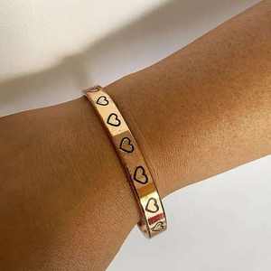 Bracelet ouvert ajustable de style ethnique bohème, de qualité supérieure, fait à la main, cadeau de la Saint-Valentin pour hommes et femmes, inspiré par l'amour - Product Image 1