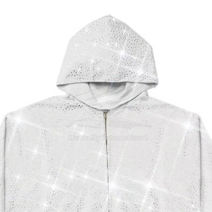 Rhinestone Hoodies Solid 100% Cotton Winter High Quality Fashion Wear Outdoor Use for Men - Product Image 3