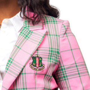 Blazer a cuadros rosa para mujer, chaqueta clásica con solapa entallada, elegante, informal, para oficina, ropa elegante para damas - Product Image 5