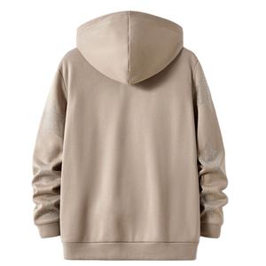 เสื้อฮู้ดแนวสตรีทแวร์ของผู้ชายผ้าคอตตอน100% ประดับพลอยเทียมดีไซน์โอเวอร์ไซส์สำหรับฤดูหนาว - Product Image 6