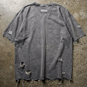 Camiseta 100% Algodón con Lavado Desgastado para Mujer, Camisetas de Manga Corta con Efecto Desgastado para Hombre, Camiseta Vintage Lavada y Desgastada para Mujer - Product Image 2