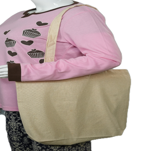 Sac fourre-tout en coton biologique recyclable et écologique pour femmes, pour les courses, avec poche, logo personnalisé imprimé par sérigraphie - Product Image 2