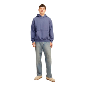 Sweat-shirts unisexes surdimensionnés les plus vendus, coupe classique, décontractés, avec poche, couleur gris, grandes tailles, en coton et polyester, en molleton, pour l'hiver - Product Image 4