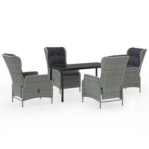 Set da giardino Patio 5 pezzi grigio chiaro - Product Image 2